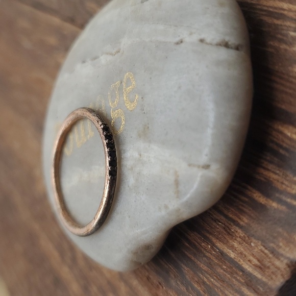925 size 6 R633 tiny black diamonds 💎 silver sterling ring band Gothic bridal - Picture 1 of 3